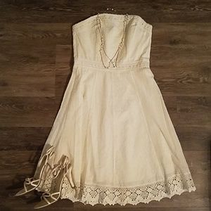 Cream strapless dress
